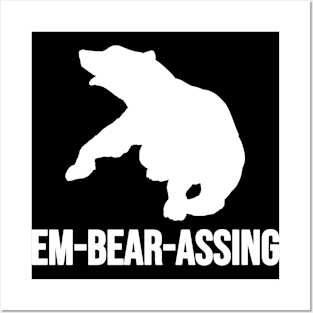 Em-Bear-Assing Fighting Bear With A Green White Forest Tree Fill Posters and Art